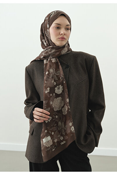 Fresh Reverie Patterned Cotton Viscose Shawl Brown