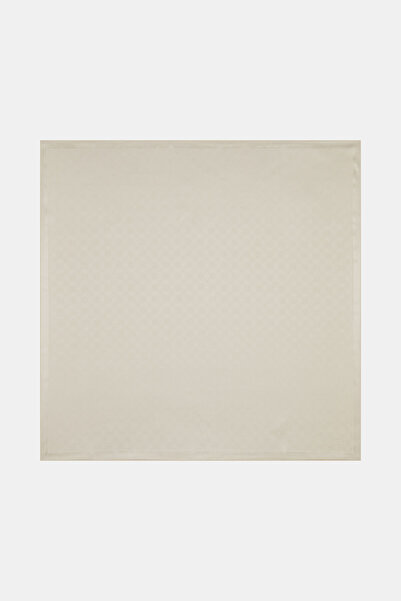 Vakko EKRU MONOGRAM FASONE EŞARP