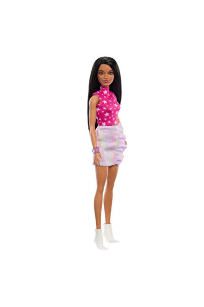 mattel Păpușa Barbie Fashionistas cu păr negru și ținută disco 30 cm