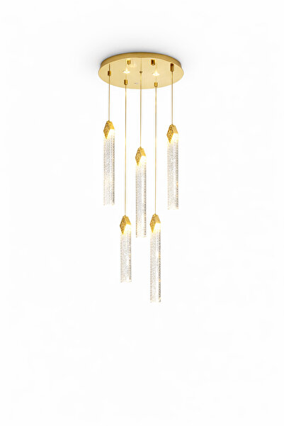 NOYA LİGHTİNG MODERN AVİZE MODELLERİ - LED AVİZE - 5 SARKITLI LEDLİ AVİZE - L...