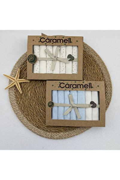 Caramell Patterned Combed Cotton Baby Mouth Wipes, Pack of 7 (2 Packs)