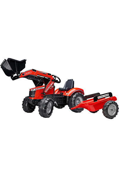 Falk Tractor pentru copii 4010 AM cu remorcă și încărcător frontal, roșu