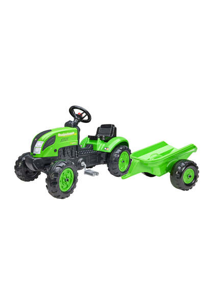 Falk Tractor cu pedale pentru copii cu remorcă, Falk, verde, 2057 L