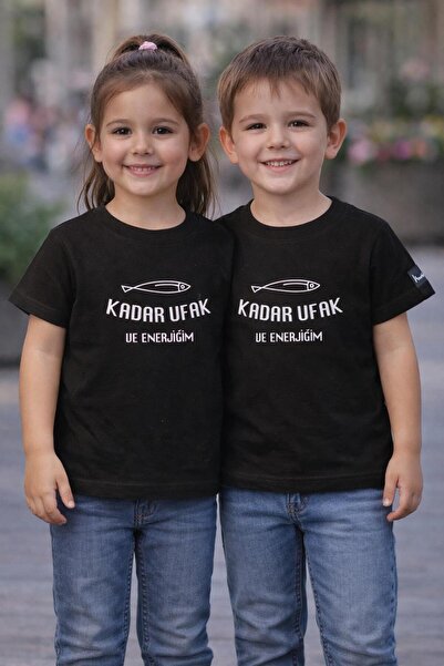 Çabri Gonzalez تي شيرت أسود مطبوع عليه سمك الهامسي للأطفال رقم: 2 (قطعة واحدة)