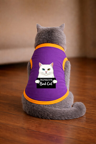 petite pati تي شيرت مطبوع عليه قطة من Mor Wanted Van مقاس L (100% قطن ممشط)