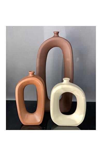 Nonno dekor Ceramic 3 Piece Oval Vase, Bohemia Style, Trinket, Decoration