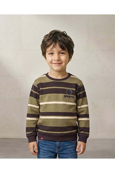 REDTAG Boys Long Sleeve Jacquard Stripe T-Shirt