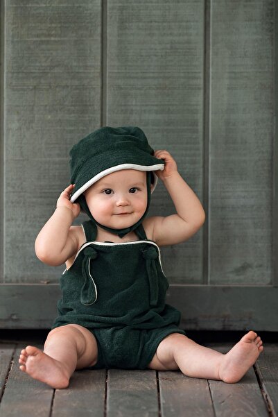 Antebies Organik Gots Sertifikalı,Beyaz Kontrast,Yeşil Havlu, Ayarlanır Askı,...