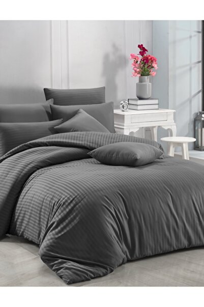 NazeninHome Striped Satin with Elastic Sheets |   Satin Duvet Cover Set Doubl...