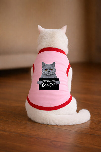 petite pati تيشيرت Pink Wanted British مطبوع عليه صورة قطة مقاس XS (100% قطن ...