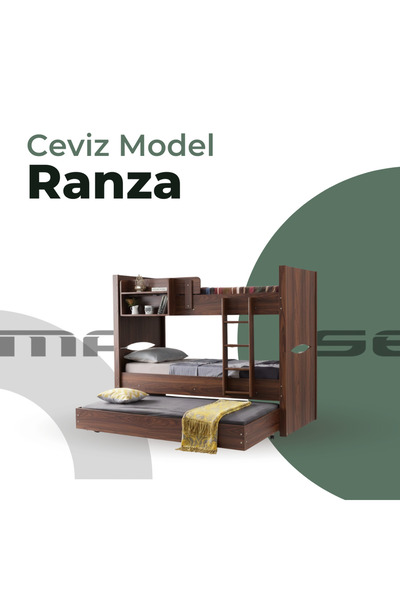 masseymobilya Odanız Şık Tasarım Katacak Model Ayrılabilir Ceviz Ranza