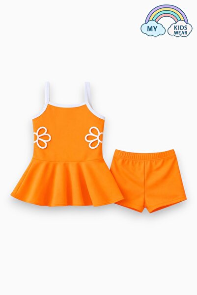 My Kids Wear Costum de baie pentru fete, cu broderie, model chelner, 5-14 ani...