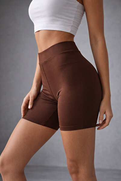 1434 Polo State Brown High Waist Tummy Control Short Leggings Shorts – Stretc...