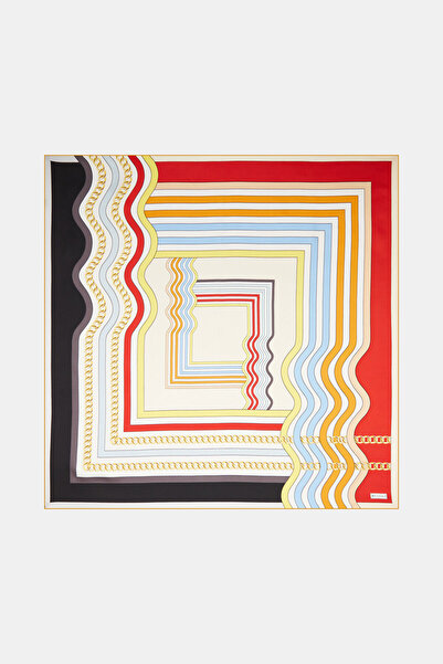 Vakko SİYAH ÇİZGİLİ DESENLİ TWİLL EŞARP