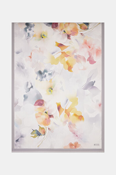 Vakko GÜMÜŞ ÇİÇEK DESENLİ ETAMİN VUAL ŞAL