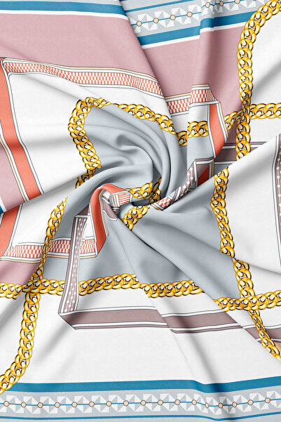 Vakko GÜMÜŞ GEOMETRİK DESENLİ TWİLL EŞARP