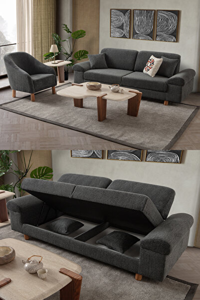 indes home Armada 3+1 Koltuk Takımı Antrasit