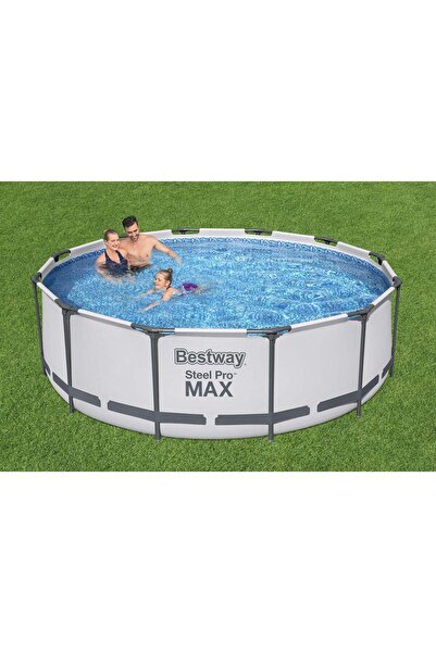 BESTWAY Piscină rotundă cu pompă de filtrare și scară incluse, Steel Pro Max