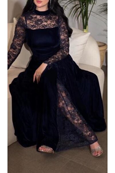 GBC Evening Dress in Warm Blue Velvet