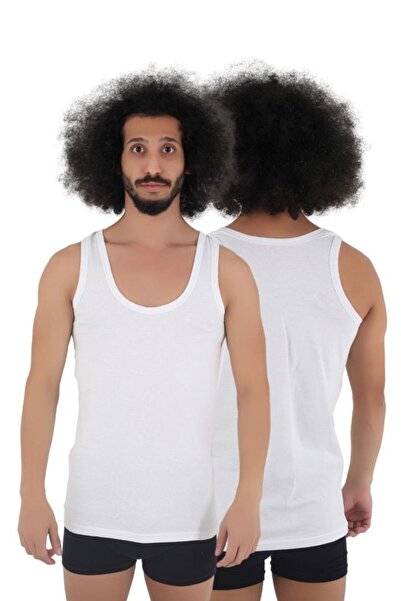 CENNETOĞLU Men's White 100% Cotton Combed Cotton Undershirt Economical Single...