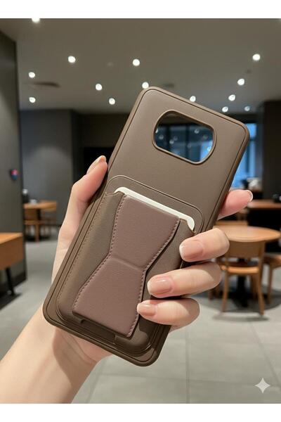 TECNOTREND Poco X3/Poco X3 NFC/Poco X3 Pro Uyumlu Deri Görünümlü Kartlıklı, S...