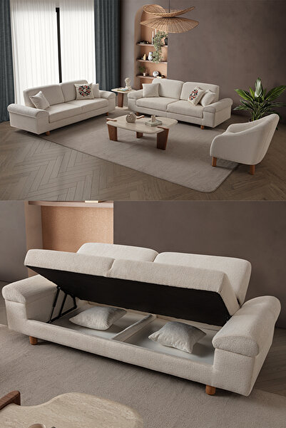 indes home Armada 3+3+1 Koltuk Takımı Krem