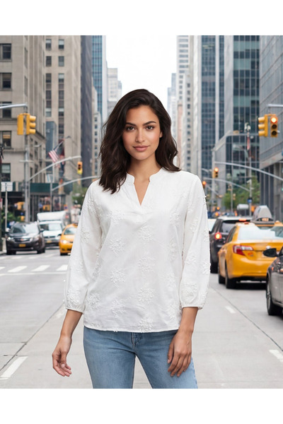 REDTAG Women Ivory Plain Blouse