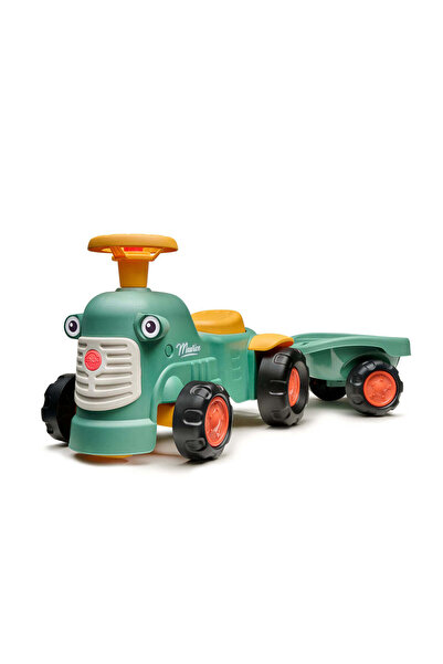 Falk Tractor pentru copii cu volan, claxon și remorcă detașabilă, verde, FK 9...