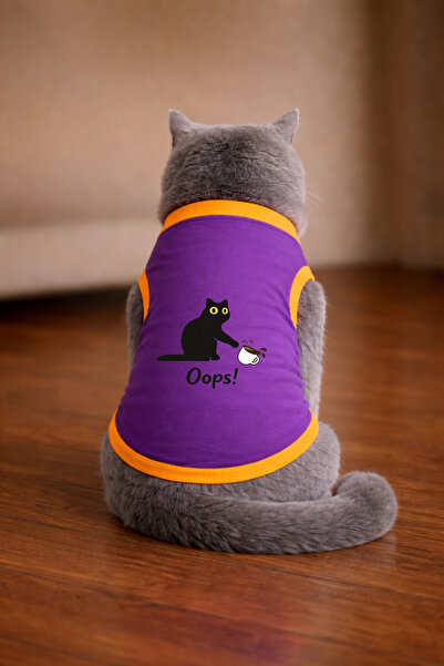 petite pati تيشيرت مطبوع عليه قطة من Mor Oops مقاس 2XL (100% قطن ممشط)