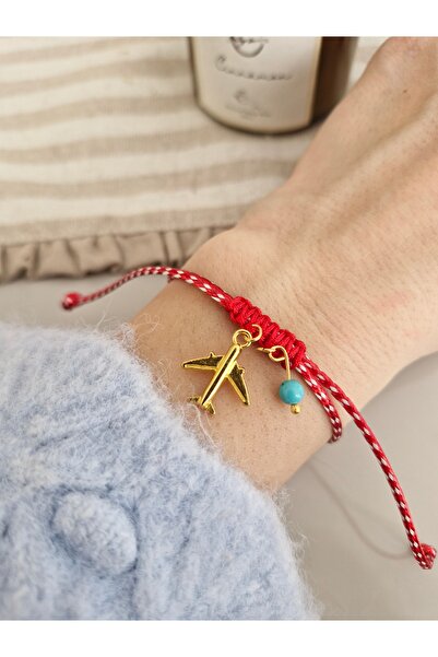 ONEPRETTYWISH Marteniçka Uçak Model Turkuaz Taşlı Bileklik