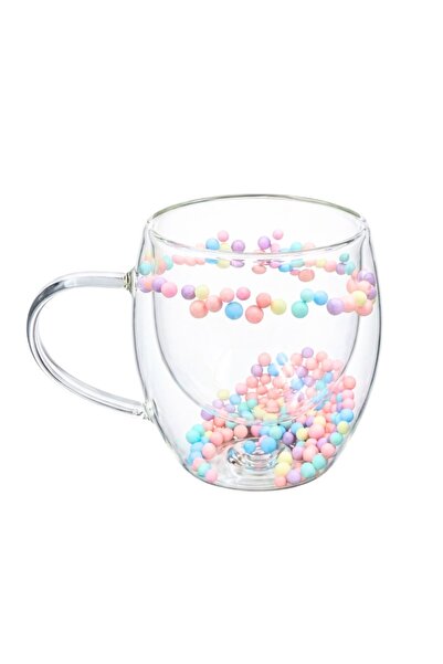 Ginza Mug with pastel colored ball insert, double walls, borosilicate glass, ...