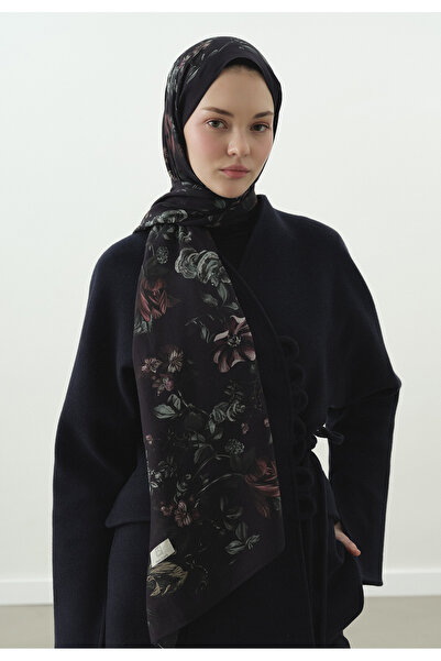 Fresh Gisele Patterned Cotton Viscose Shawl Night Blue