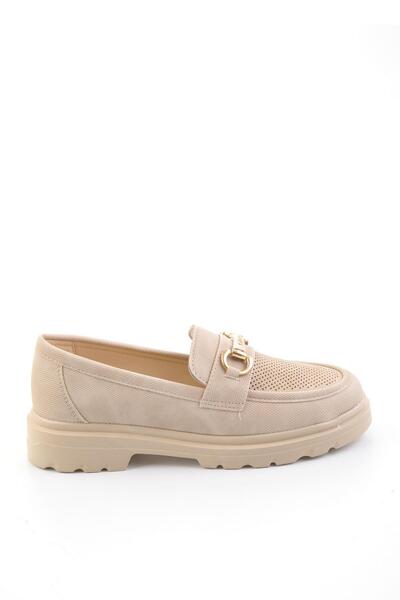 Bambi Bej Kadın Loafer Ayakkabı K01536103737