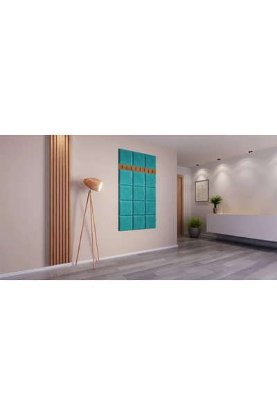 Mobila ABC Hall Coat Rack Klaus IX, Kraft/Turquoise