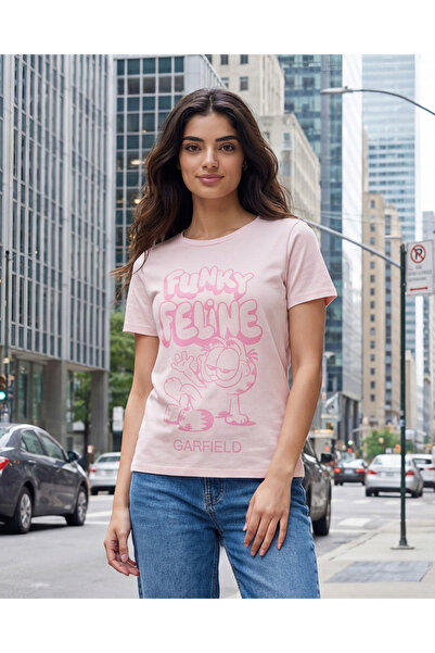 REDTAG تي شيرت نسائي وردي مطبوع