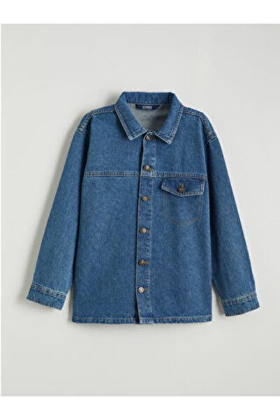 LC Waikiki Cămașă din denim cu mânecă lungă pentru băieți Indigo