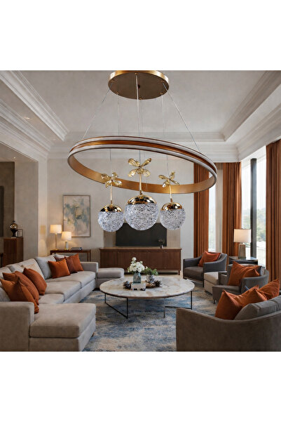 TREND KAFKAS çift kanal tarçın kristal kelebekli şeker toplu LED avize