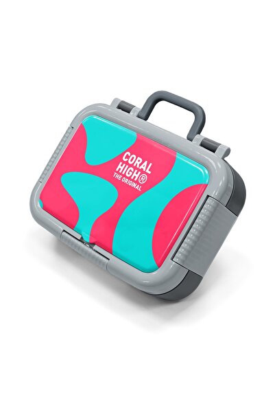 Coral High Παιδικό δοχείο φαγητού από ανοξείδωτο ατσάλι με νέον κοραλί τιρκου...
