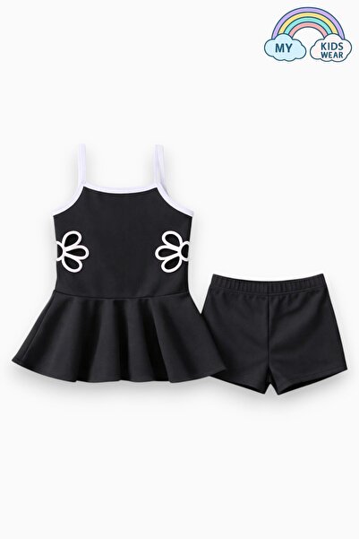 My Kids Wear Costum de baie pentru fete, cu broderie, model chelner, 5-14 ani...