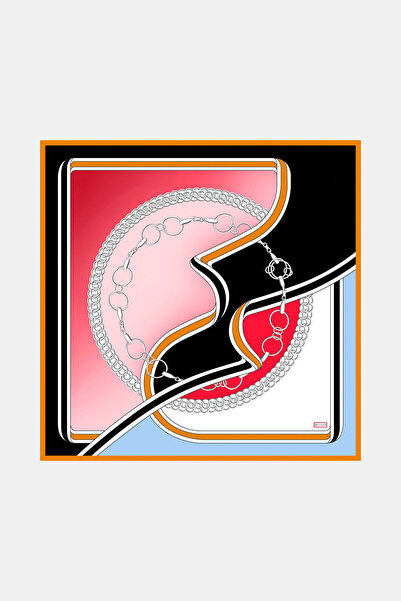 Vakko SİYAH ZİNCİRLİ TWİLL EŞARP