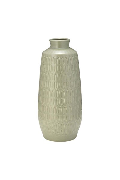 Sagebrook Home مزهرية خزفية منحوتة، ارتفاعها 15 بوصة، على شكل خيار