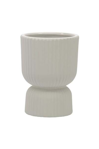 Sagebrook Home CER, 6"H RIBBED VASE, WHITE