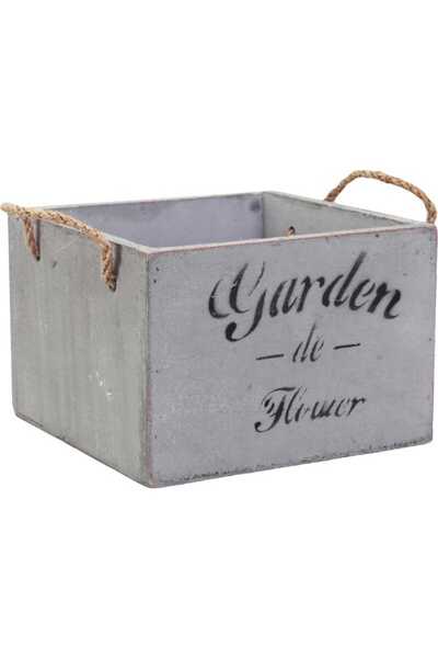 Goliat Drewniana Mini Osłonka na Kwiaty Garden z Uchwytami ze Sznura