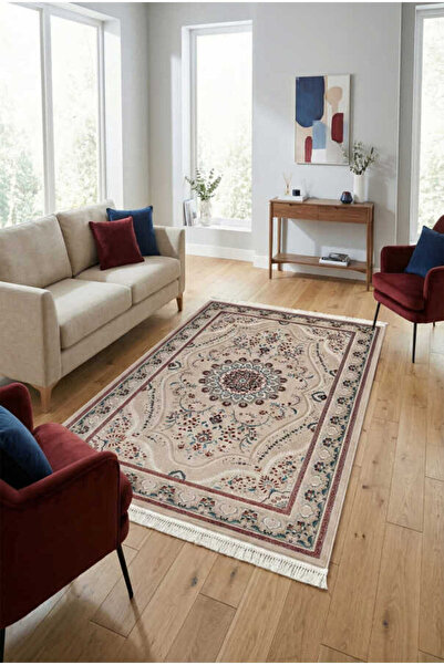 Efor Halı Amasra Bej Halı Modern Dokuma Halı Yumuşak Oturma Odası Salon Çocuk...