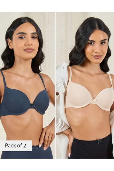 REDTAG Women Assorted Solid Push Up Bra Set (Pack of 3)