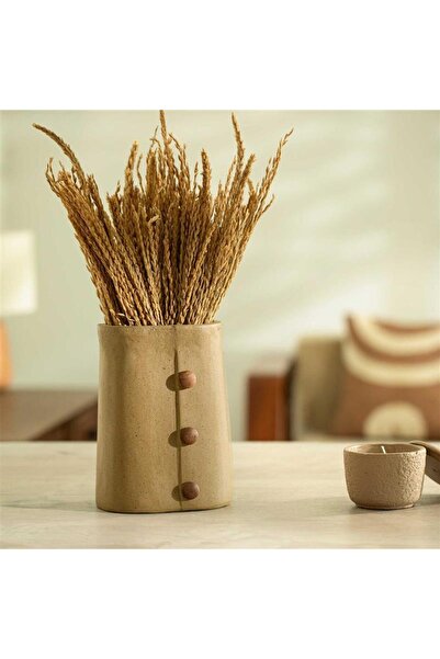 Roots Furniture Niraan Ecomix Vase With Wooden Beads Short