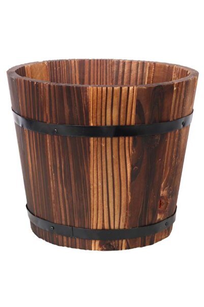 Goliat Donica Drewniana z Metalowymi Obręczami i Uchwytami 21x18x16 cm - Kole...