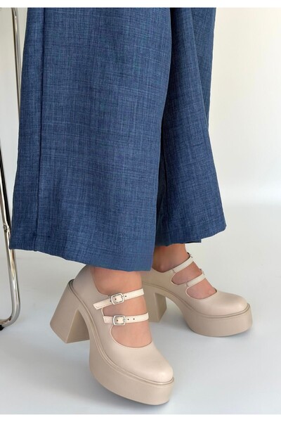 Celira Γυναικεία παπούτσια με τακούνι σε μπεζ χρώμα