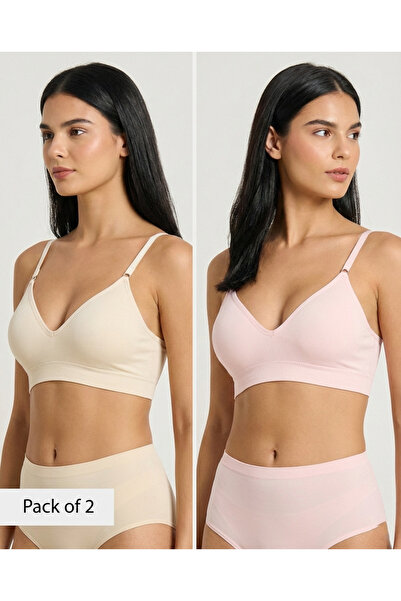 REDTAG Women Assorted Solid Comfort Bra Set (Pack of 3)