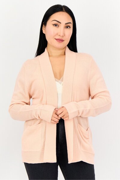 Amara Reya Women Knitted Cardigan, Peach